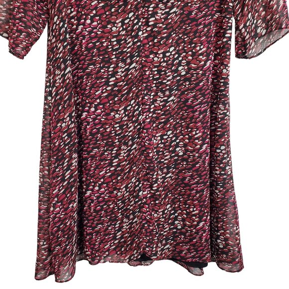 Lane Bryant Size 20 Dress Chiffon Faux Wrap Lined 3/4 Sleeve Flowy Lined Midi - Picture 8 of 10